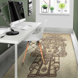 Cool Ancient Mayan Statue Background Print Area Rug