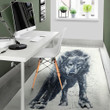 Watercolor Wolf Portrait Pattern Background Print Area Rug