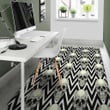 Black And White Zigzag Metal Skull Heads Printed Area Rug Home Decor