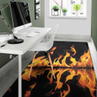 Powerful Fire Flame Burning Pattern Background Print Area Rug