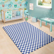 Blue And White Checkered Pattern Background Print Area Rug