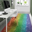 Cool Rainbow Glitter Pattern Background Print Area Rug