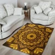 Golden Kaleidoscope Pattern Background Print Area Rug