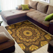 Golden Kaleidoscope Pattern Background Print Area Rug