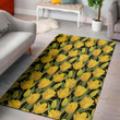 Lovely Yellow Tulip Pattern Background Print Area Rug