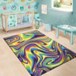 Cute Trippy Rave Pattern Background Print Area Rug