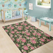 Beautiful Rose Floral In Garden Printed Area Rug Home Decor