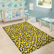 Black And Cream Leopark Skin In Yellow Printed Area Rug Home Decor