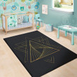 Simple Golden Pyramid Pattern Background Print Area Rug