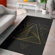 Simple Golden Pyramid Pattern Background Print Area Rug