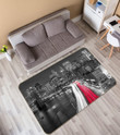 Black And Gray Building In New York Printed Area Rug Home Decor