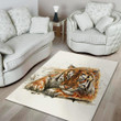 Cool Watercolor Tiger Pattern Background Print Area Rug