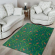 Lovely Green Watercolor Carrot Pattern Print Area Rug