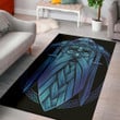 Cool Blue Viking Norse God Odin Pattern Background Print Area Rug