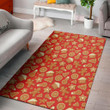 Pretty Xmas Gingerbread Pattern Background Print Area Rug
