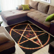 Flame Satanic Pentagram Pattern Background Print Area Rug