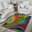 Mystery Psychedelic Fractal Pattern Background Print Area Rug