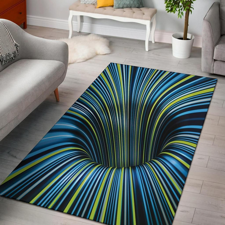 Tunnel Illusion Black Hole 3d Printed Area Rug Carpets Home Decor