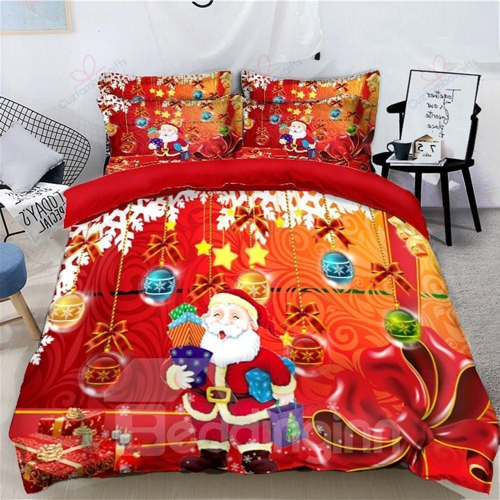 Happy Santa Vivid Decorative Bedding Set Bedroom Decor