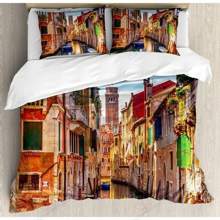 Venice Cityscape Printed Bedding Set Bedroom Decor