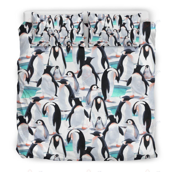 Penguins Family Printed Bedding Set Bedroom Decor