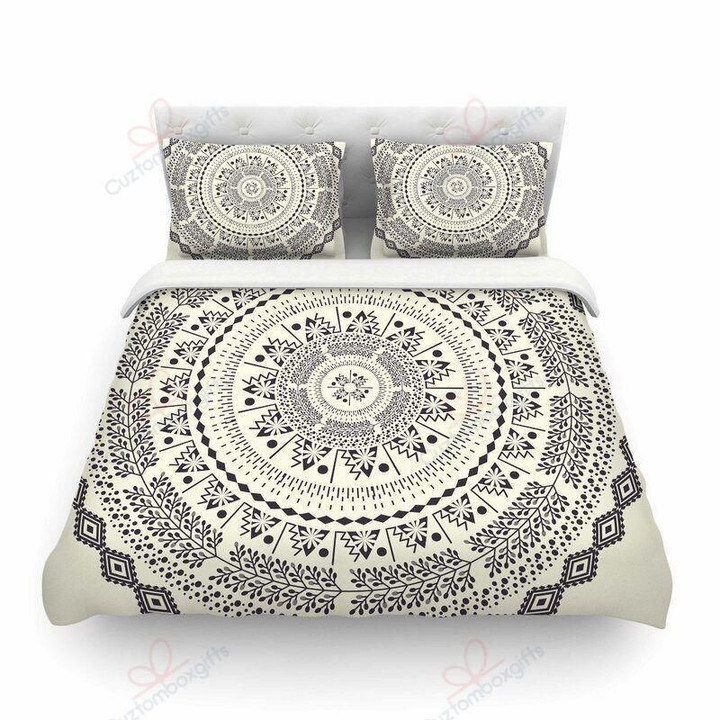 Boho Mandala Black And White Pattern Bedding Set Bedroom Decor