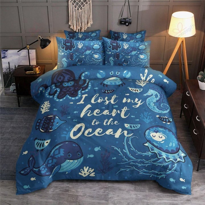Sea Creature Lost My Heart To The Ocean Bedding Set Bedroom Decor