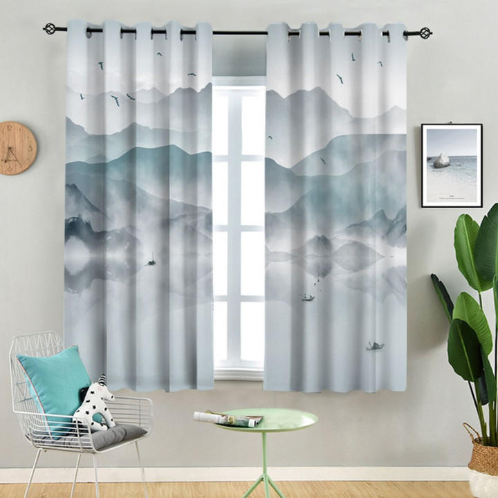 Scenery Blurred Painting Printed Window Curtain Home Decor