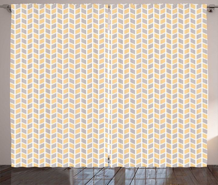 Soft Toned Zigzags Printed Window Curtain Home Decor