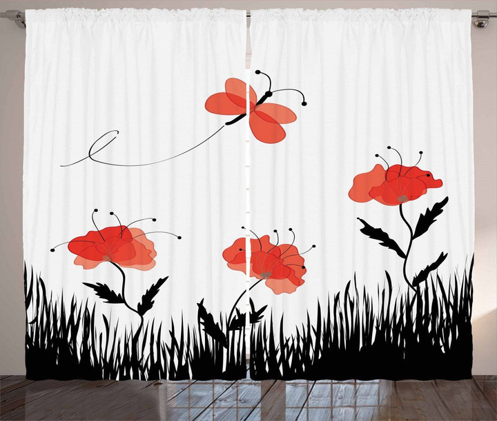 Abstract Pastoral Field Printed Window Curtain Home Decor