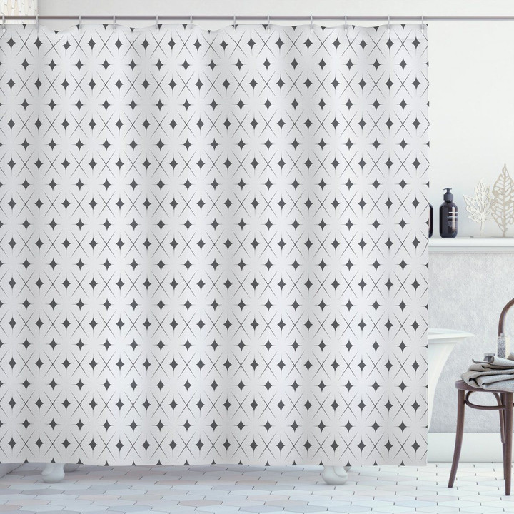 Eastern Star Ornament In Rhombus Pattern Shower Curtain Home Decor
