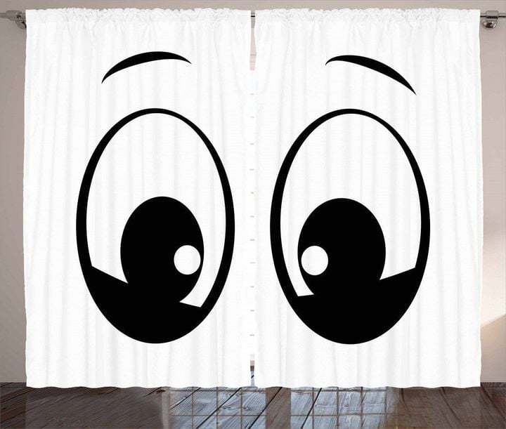 Surprised Cartoon Character Printed Window Curtain Home Decor