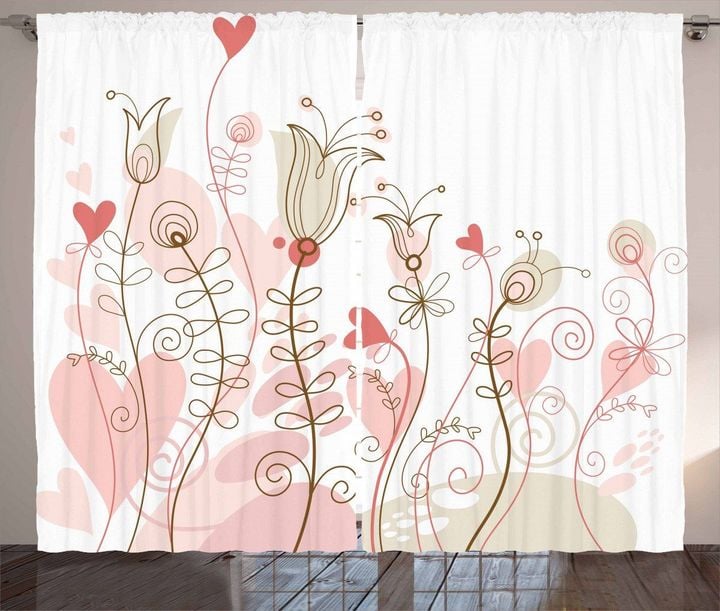 Wedding Inspired Art Printed Window Curtain Home Decor