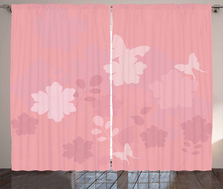 Fantasy Spring Nature Pink Printed Window Curtain Home Decor