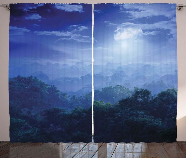 Sri Lanka Rainforest Printed Window Curtain Home Decor