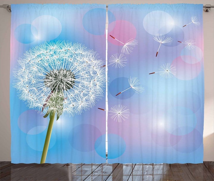 Bokeh Design Blowball Printed Window Curtain Home Decor