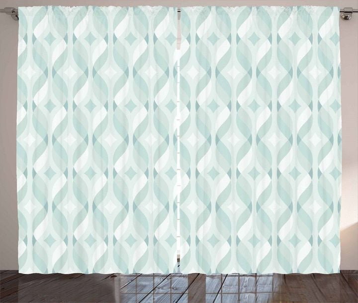 Tangled Lines Rhombus Printed Window Curtain Home Decor