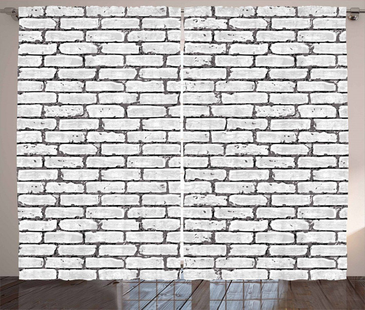 Retro Brick Wall Printed Window Curtain Home Decor