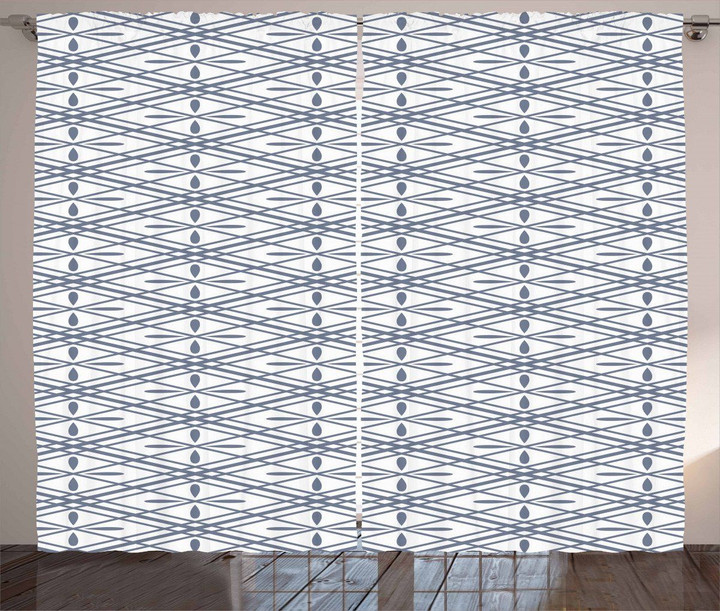 Rhombuses And Squares Pattern Printed Window Curtain Home Decor