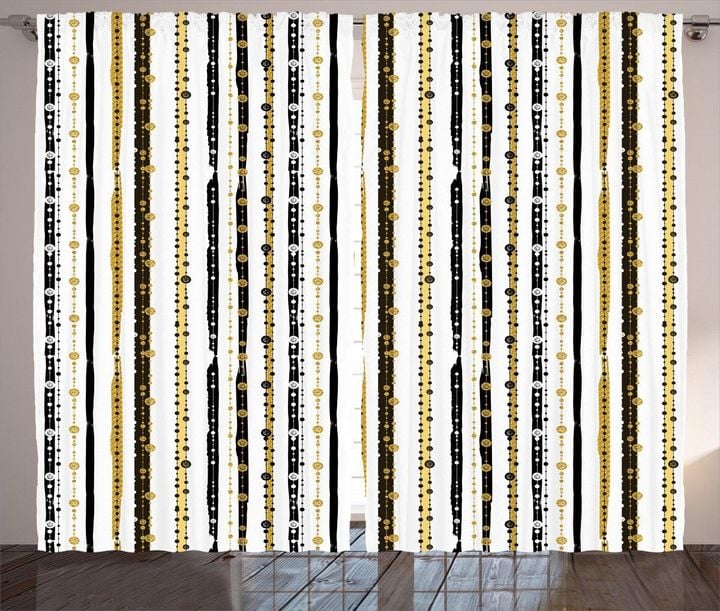 Vertical Lines Rounds Printed Window Curtain Home Decor