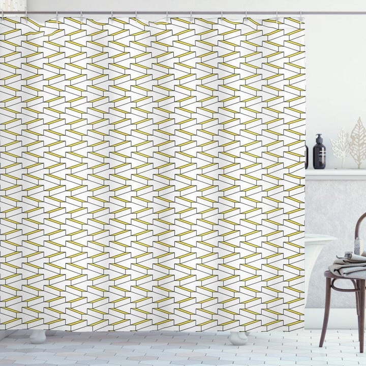 Brick Design Pattern Printed Shower Curtain Bathroom Decor