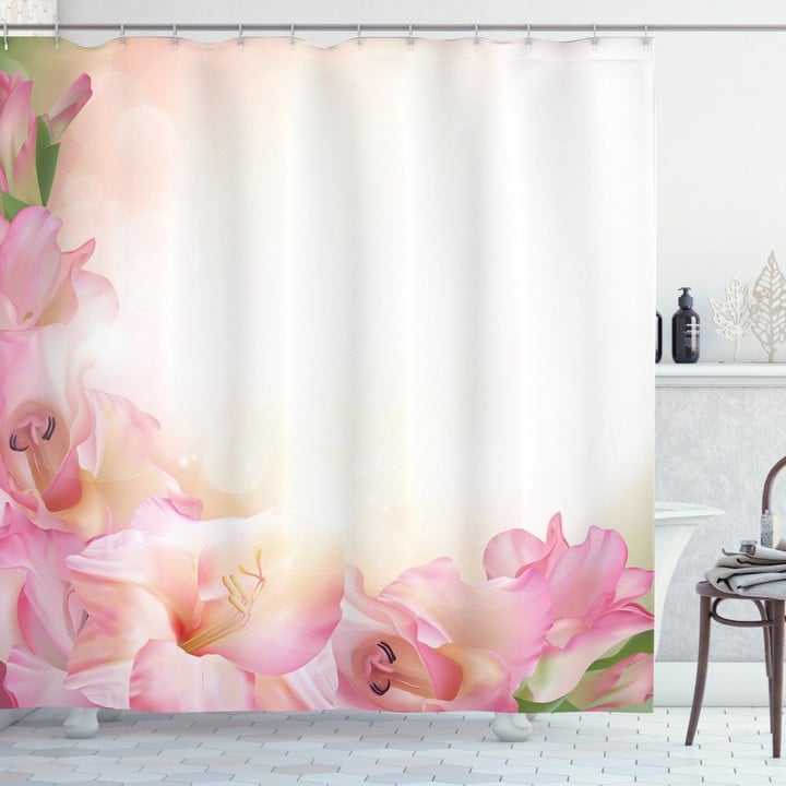 Dreamy Orchid Background Printed Shower Curtain Bathroom Decor