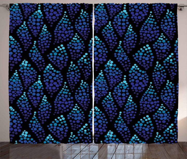 Dotted Waves Illustration Printed Window Curtain Home Decor