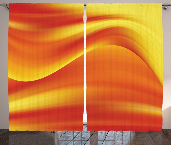 Abstract Digital Waves Printed Window Curtain Home Decor