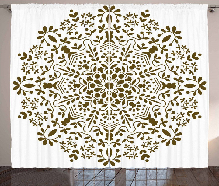 Abstract Vector Floral Printed Window Curtain Home Decor