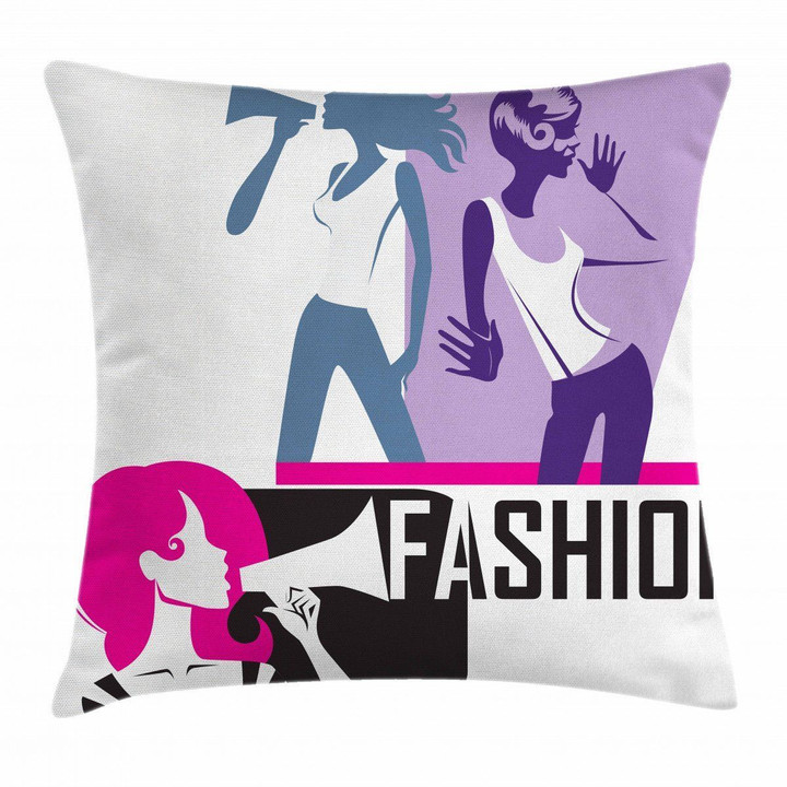 Modern Lady Fashion Art Pattern Printed Cushion Cover