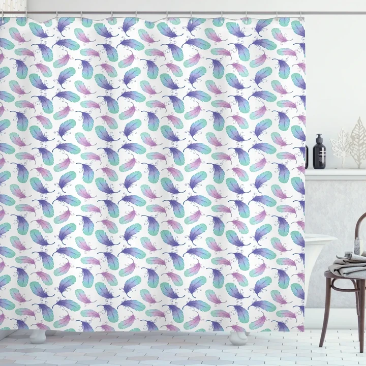 Pastel Watercolor Boho Pattern Printed Shower Curtain Home Decor