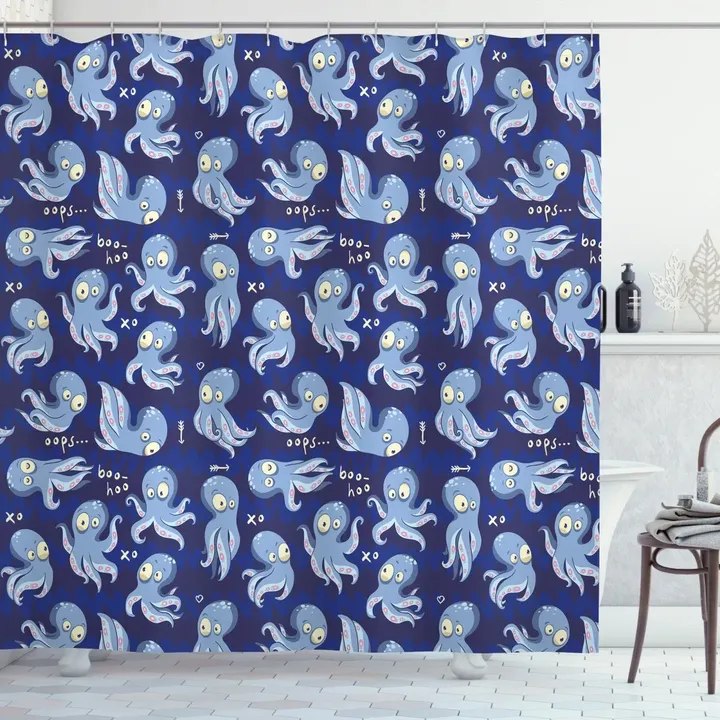 Cartoon Style Wildlife Printed Shower Curtain Home Decor