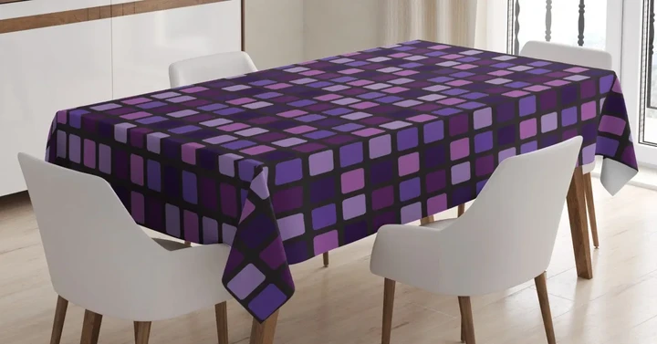 Beveled Square Mosaic Tile 3d Printed Tablecloth Home Decoration