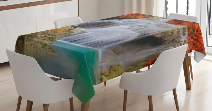 Autumn Leaves On Lake 3d Printed Tablecloth Home Decoration